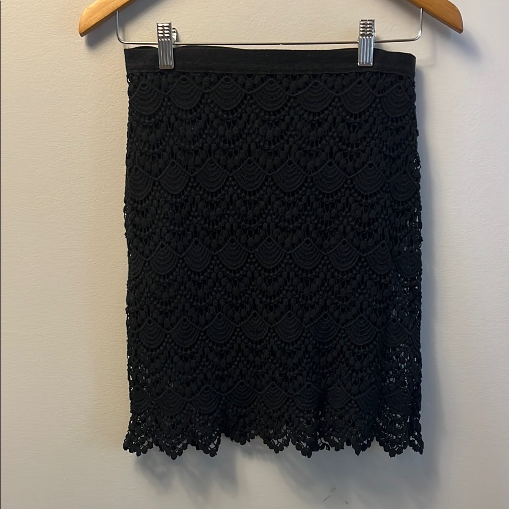 Mango Elegant Black Lace Skirt